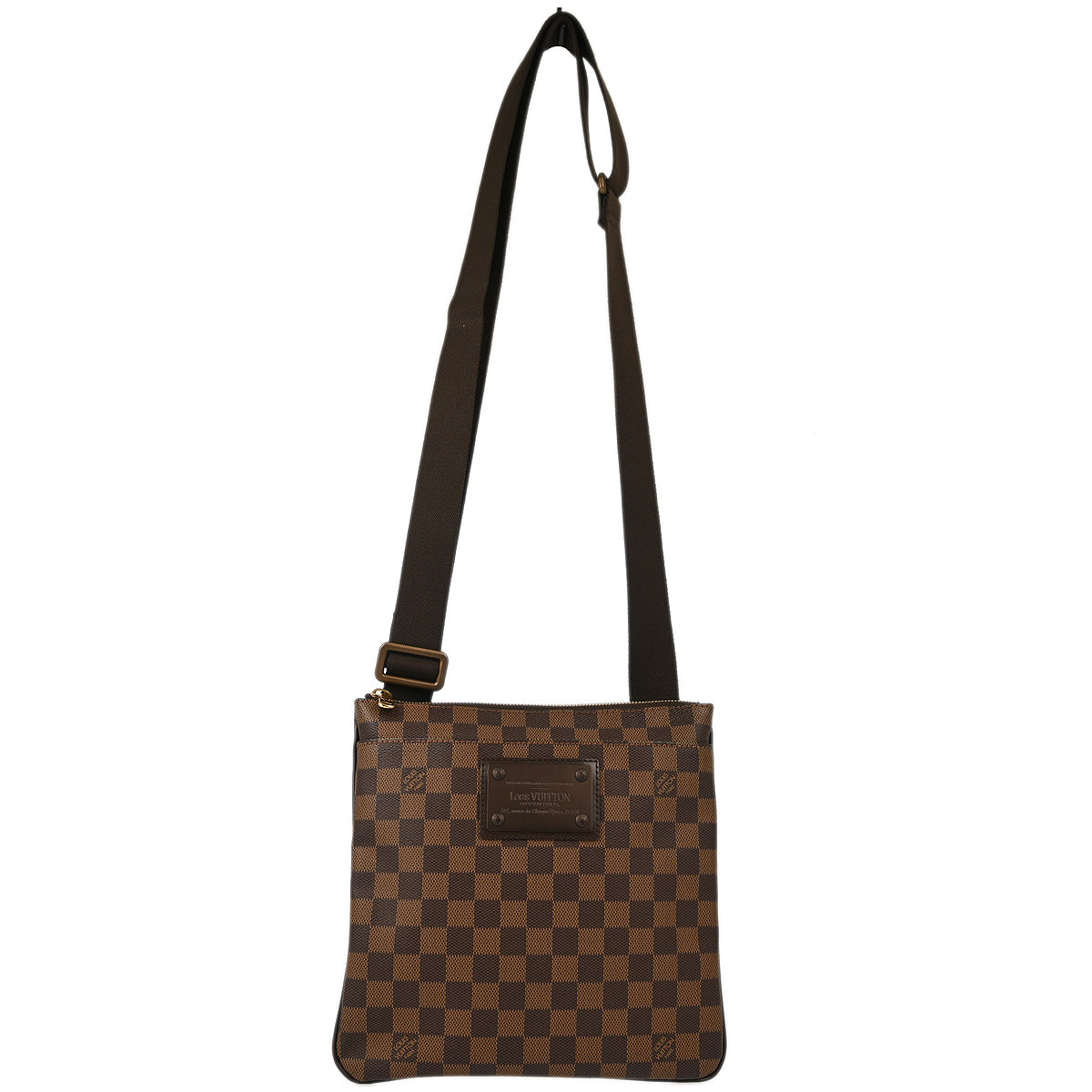 Louis Vuitton 2010 Damier Pochette Plate Brooklyn Shoulder Bag N41100