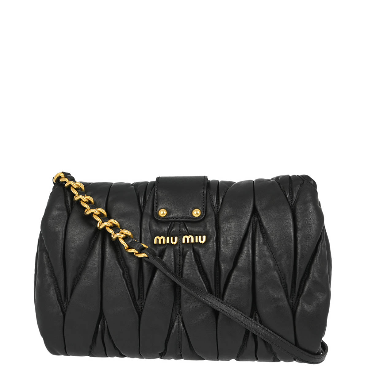 Miu Miu Black Lambskin Shoulder Bag
