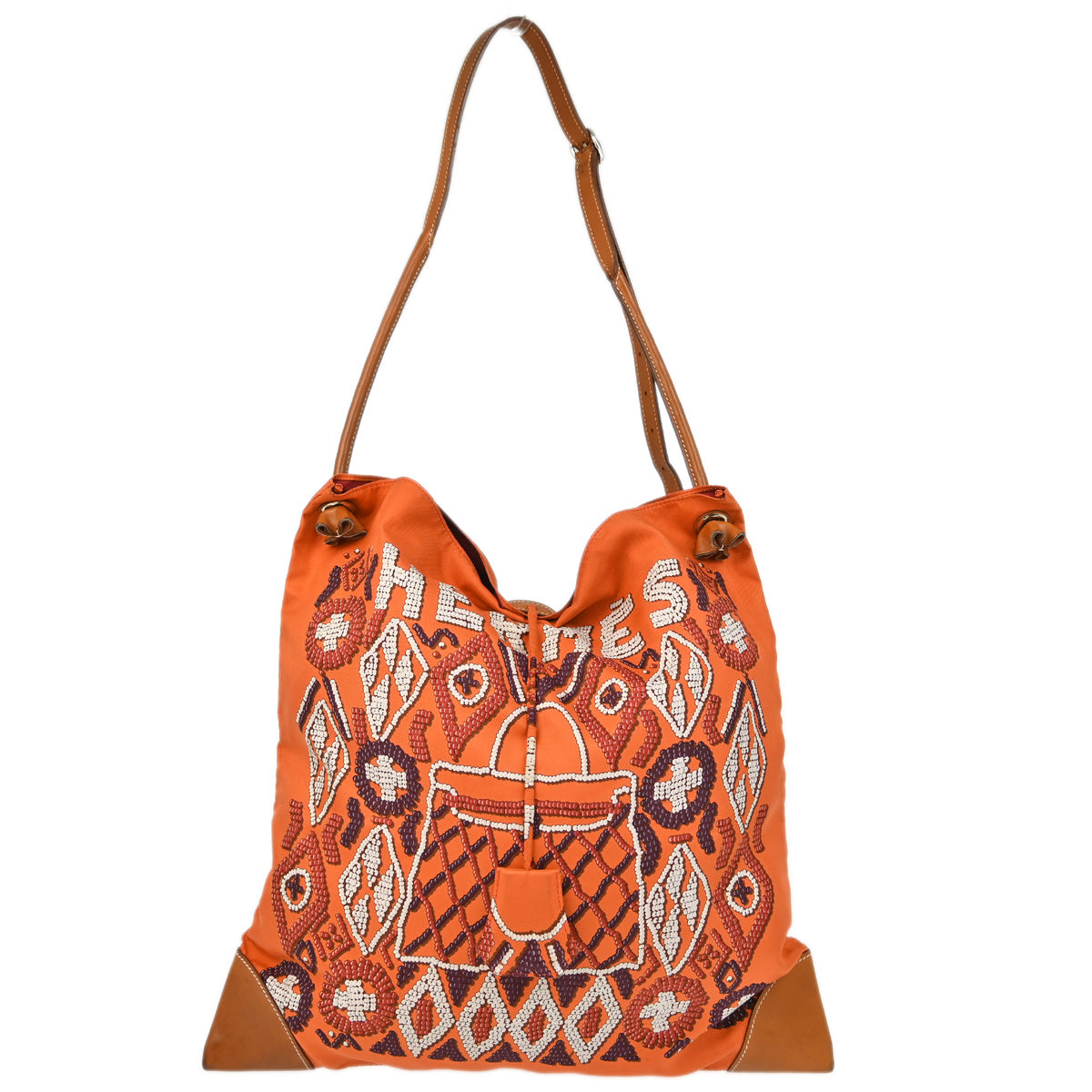 Hermes 2012 Orange Silk Silky City GM Shoulder Bag