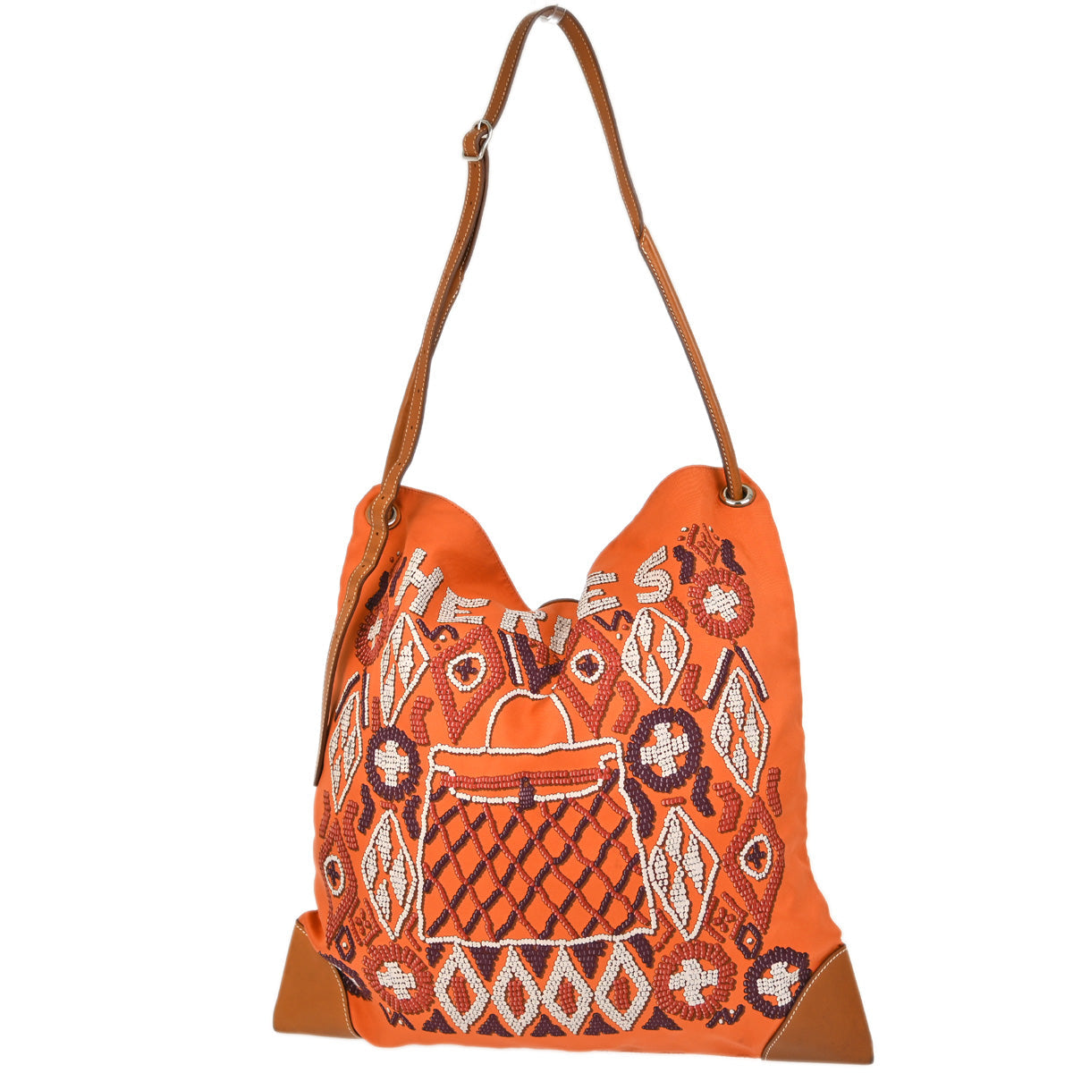 Hermes 2012 Orange Silk Silky City GM Shoulder Bag