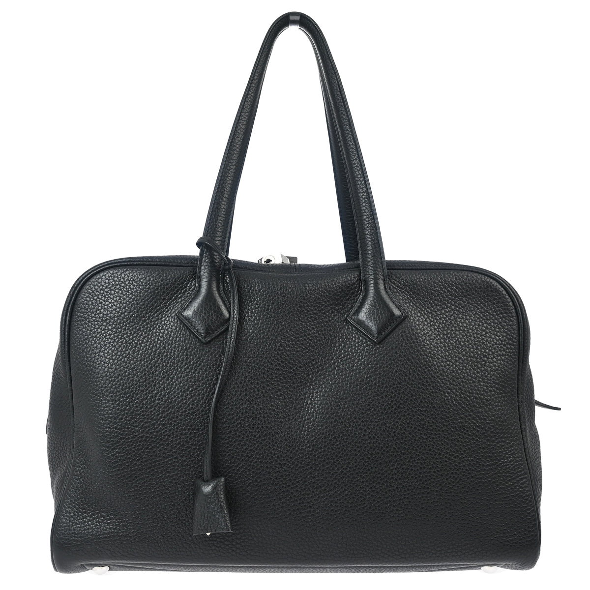 Hermes 2015 Black Taurillon Clemence Victoria 35 Handbag