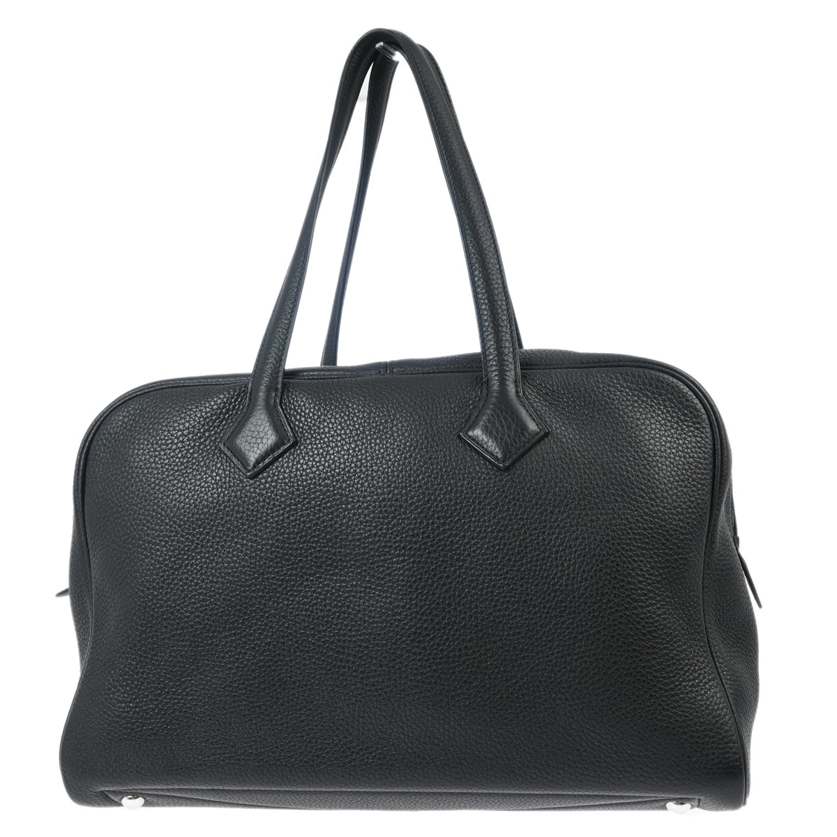 Hermes 2015 Black Taurillon Clemence Victoria 35 Handbag