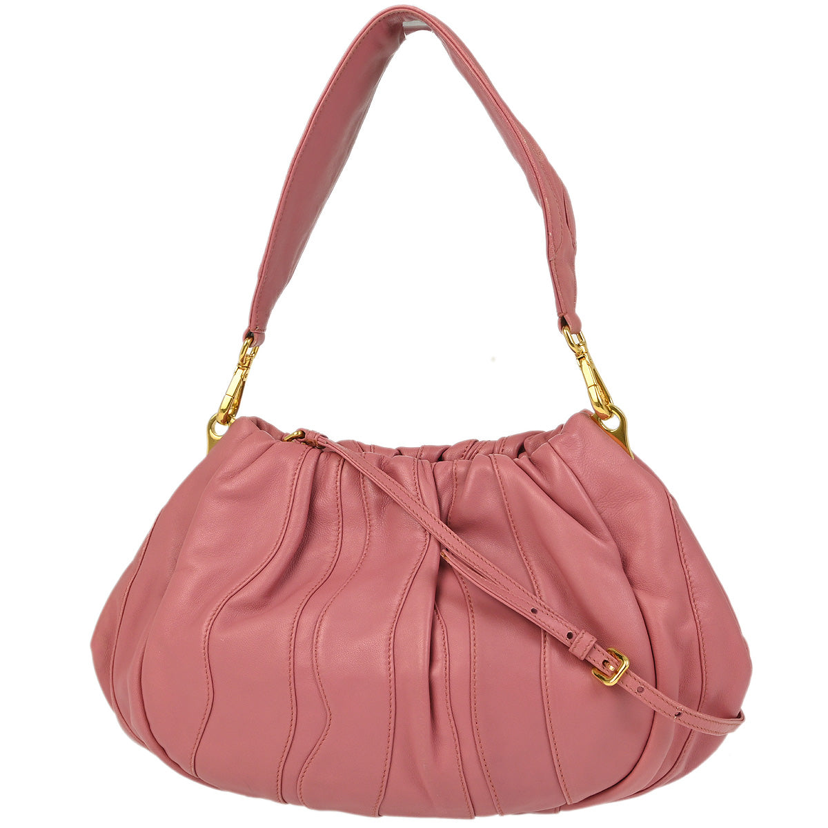 Prada 2008 Pink Lambskin Shoulder Bag