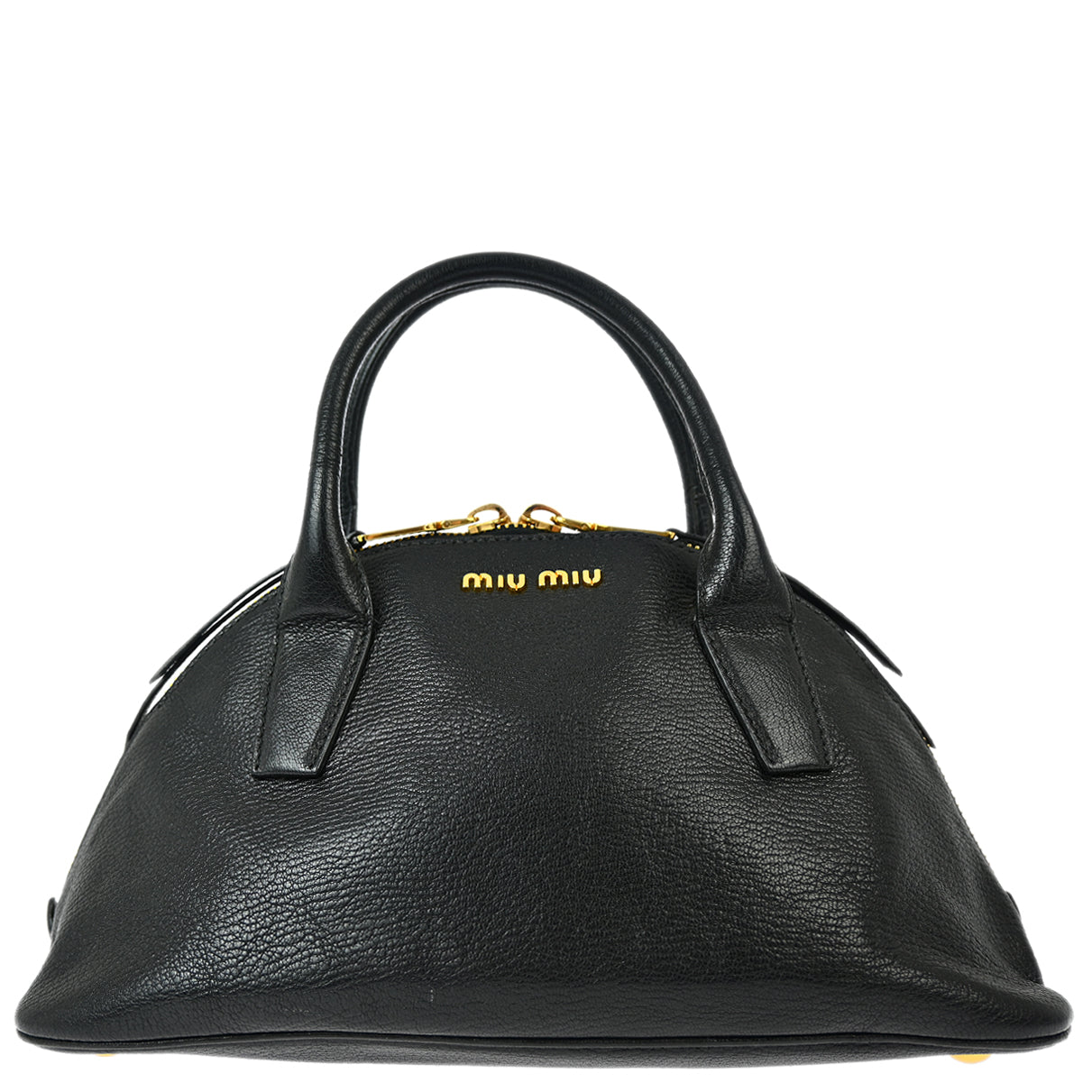 Miu Miu Black Leather 2way Shoulder Handbag