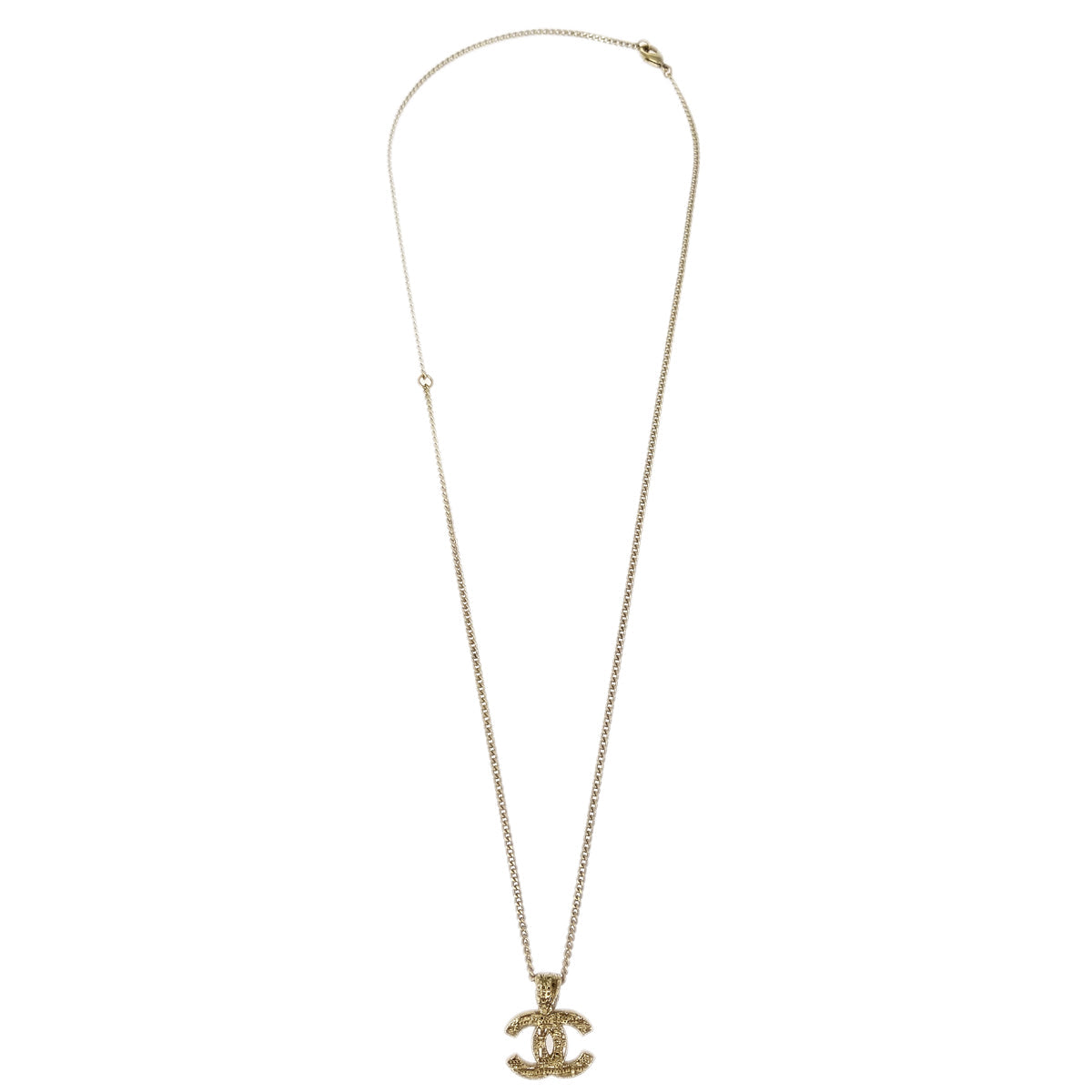 Chanel Gold CC Chain Pendant Necklace A14K