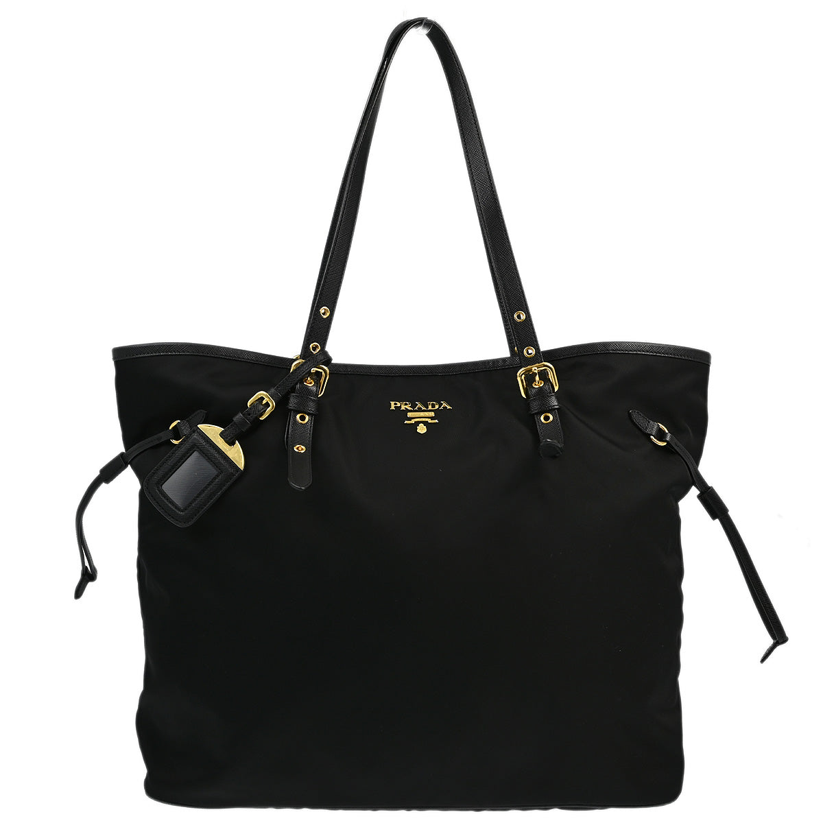 Prada Black Nylon Shoulder Tote Bag