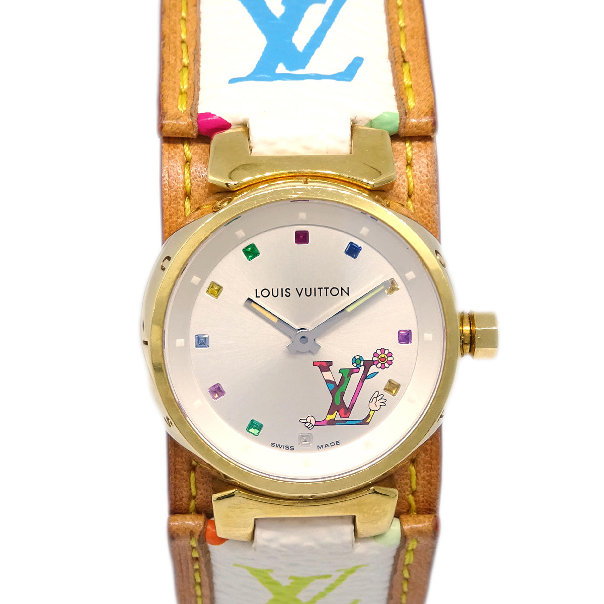 Louis Vuitton Q12131 Monogram Multicolor Takashi Murakami Tambour Watch