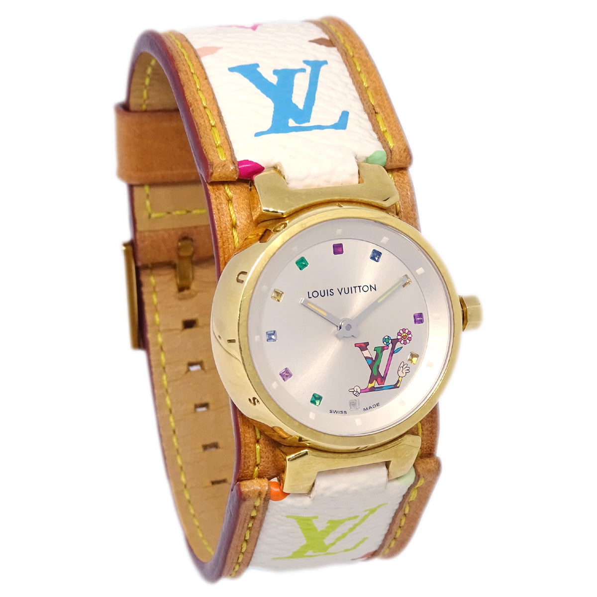 Louis Vuitton Q12131 Monogram Multicolor Takashi Murakami Tambour Watch