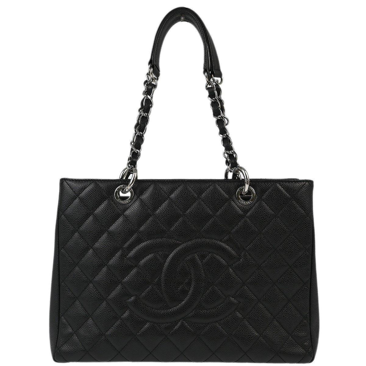 Chanel 2012 Black Caviar Grand Shopping Tote GST