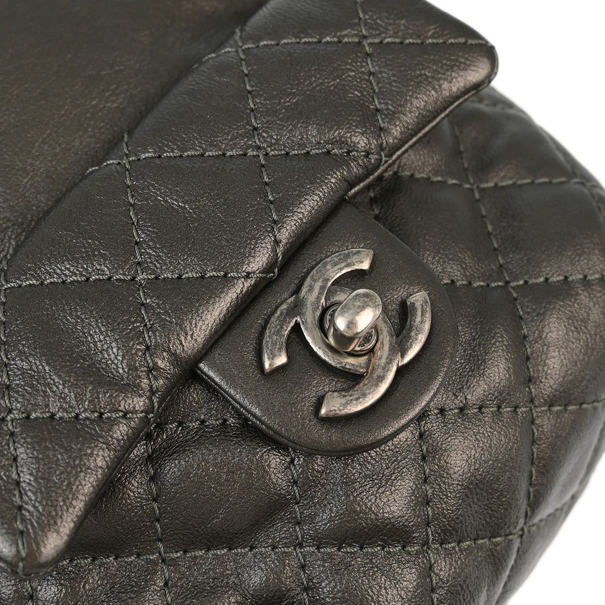 Chanel 2015-2016 Metallic Black Lambskin Backpack