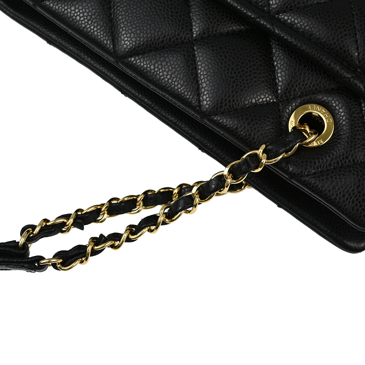 Chanel 2013-2014 Black Caviar Chain Tote Handbag