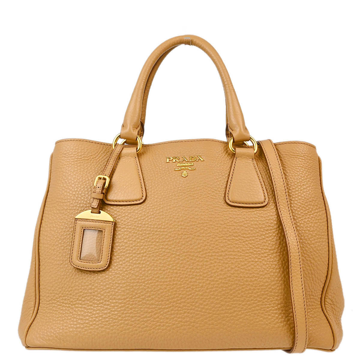 Prada Beige 2way Tote Shoulder Handbag