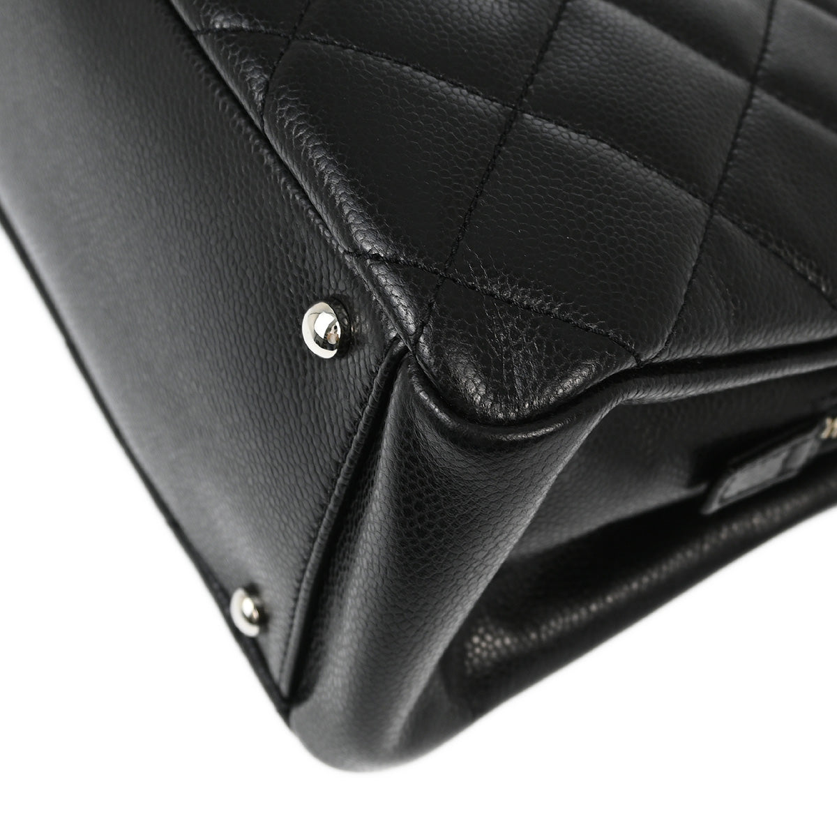 Chanel 2013-2014 Black Caviar Chain Tote Handbag