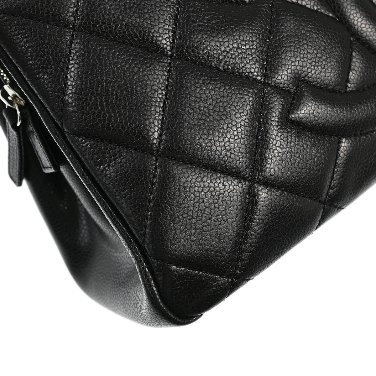 Chanel 2013-2014 Black Caviar Chain Tote Handbag