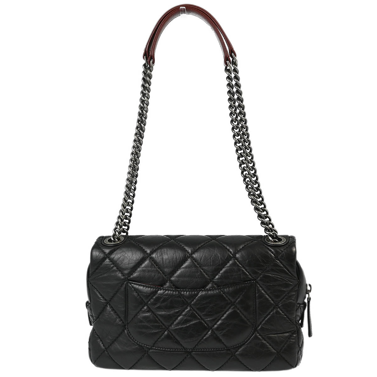Chanel 2013-2014 Black Calfskin Duo Color Chain Shoulder Bag