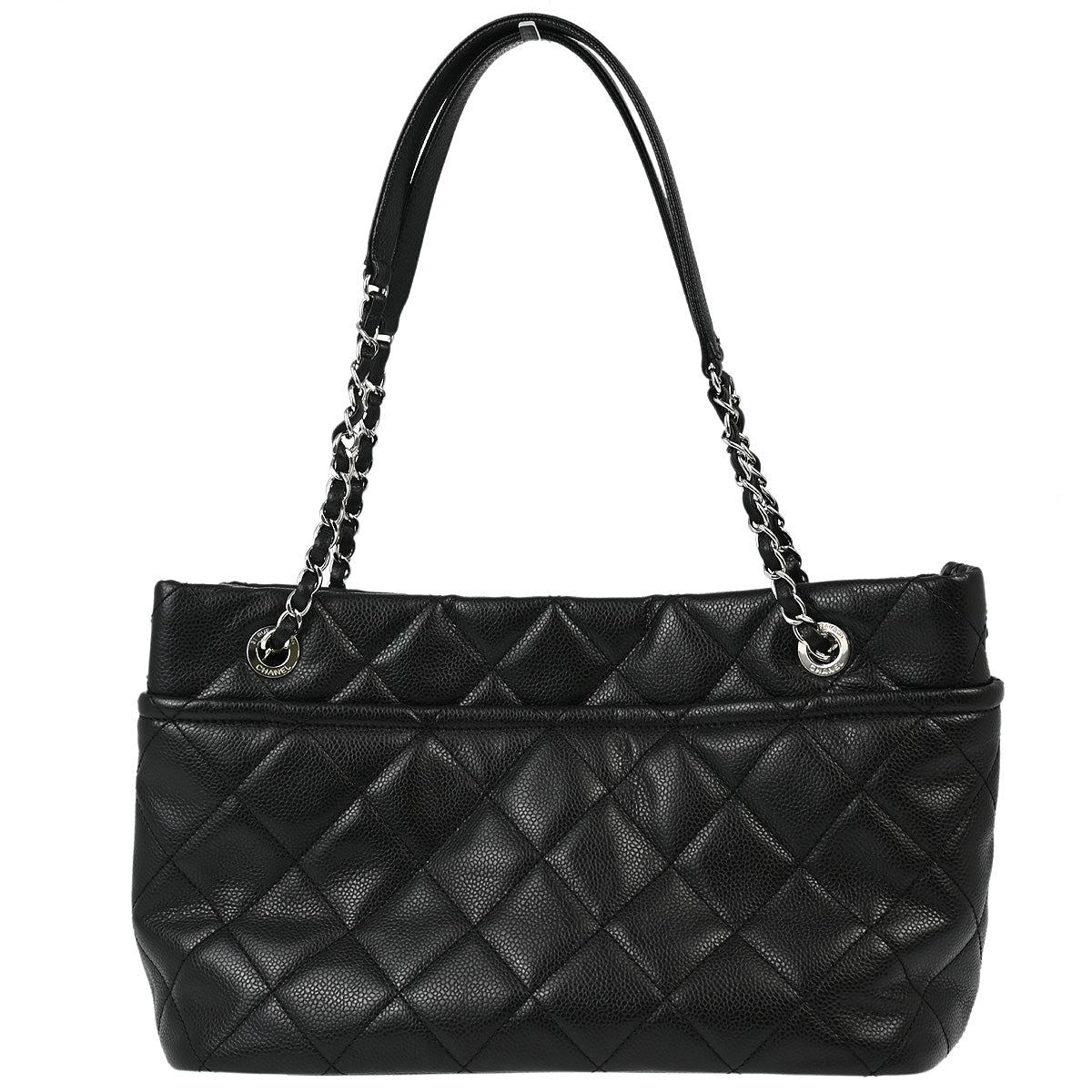 Chanel 2012-2013 Black Caviar Chain Tote Handbag