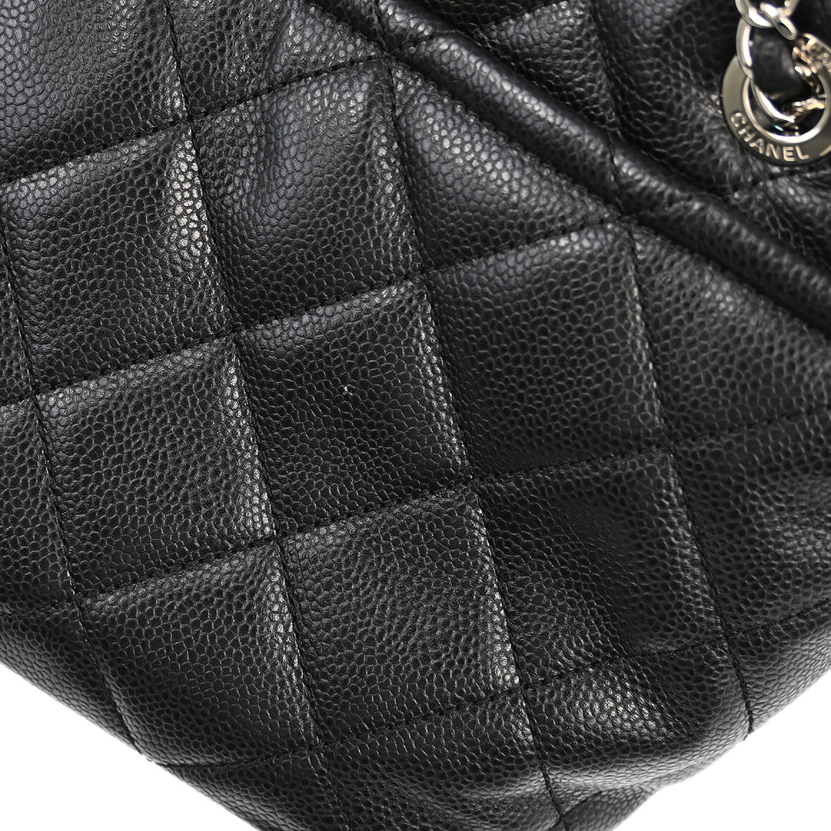 Chanel 2012-2013 Black Caviar Chain Tote Handbag