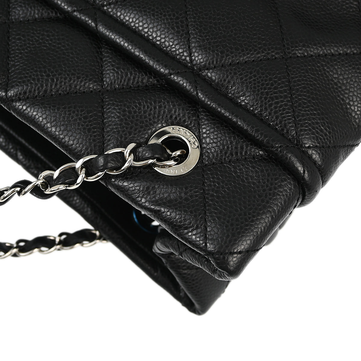 Chanel 2012-2013 Black Caviar Chain Tote Handbag