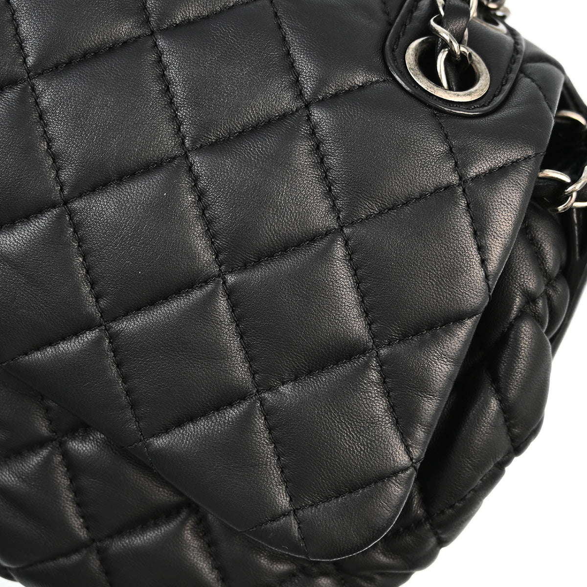 Chanel 2013-2014 Black Lambskin Double Chain Shoulder Bag