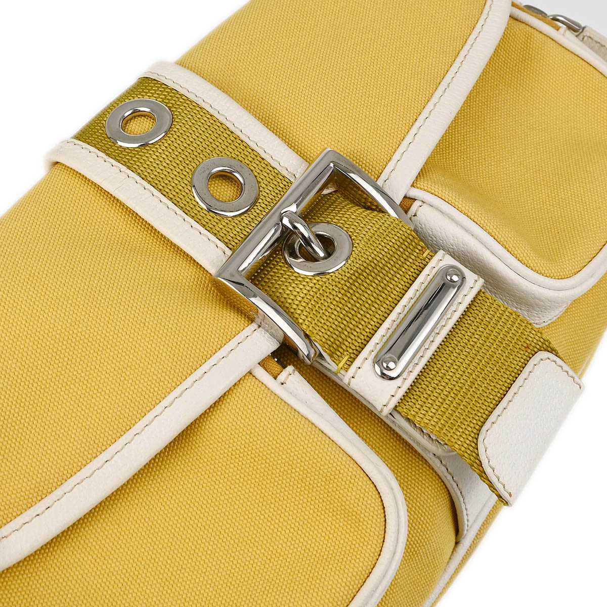 Prada Yellow Canvas Shoulder Bag