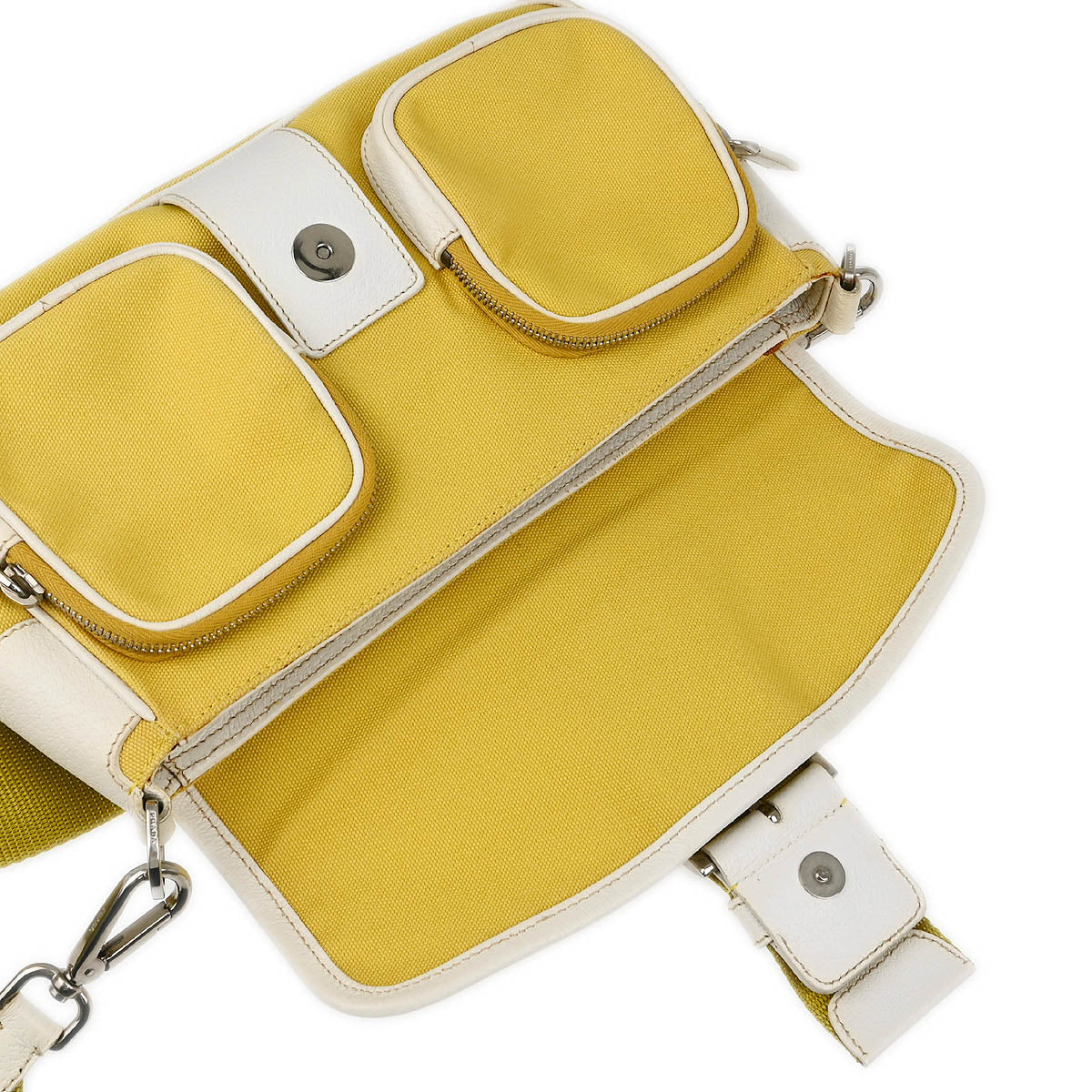 Prada Yellow Canvas Shoulder Bag