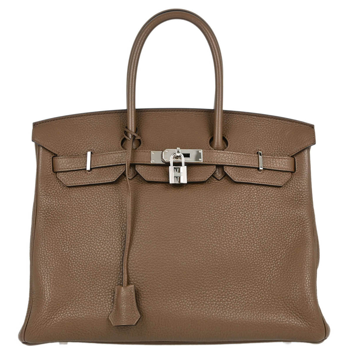 Hermes Brown Taurillon Clemence Birkin 35 Handbag