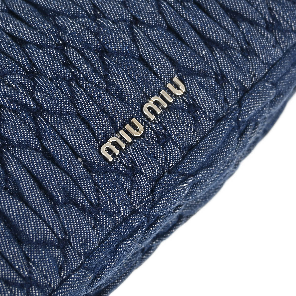 Miu Miu Blue Denim Matelasse Shoulder Bag