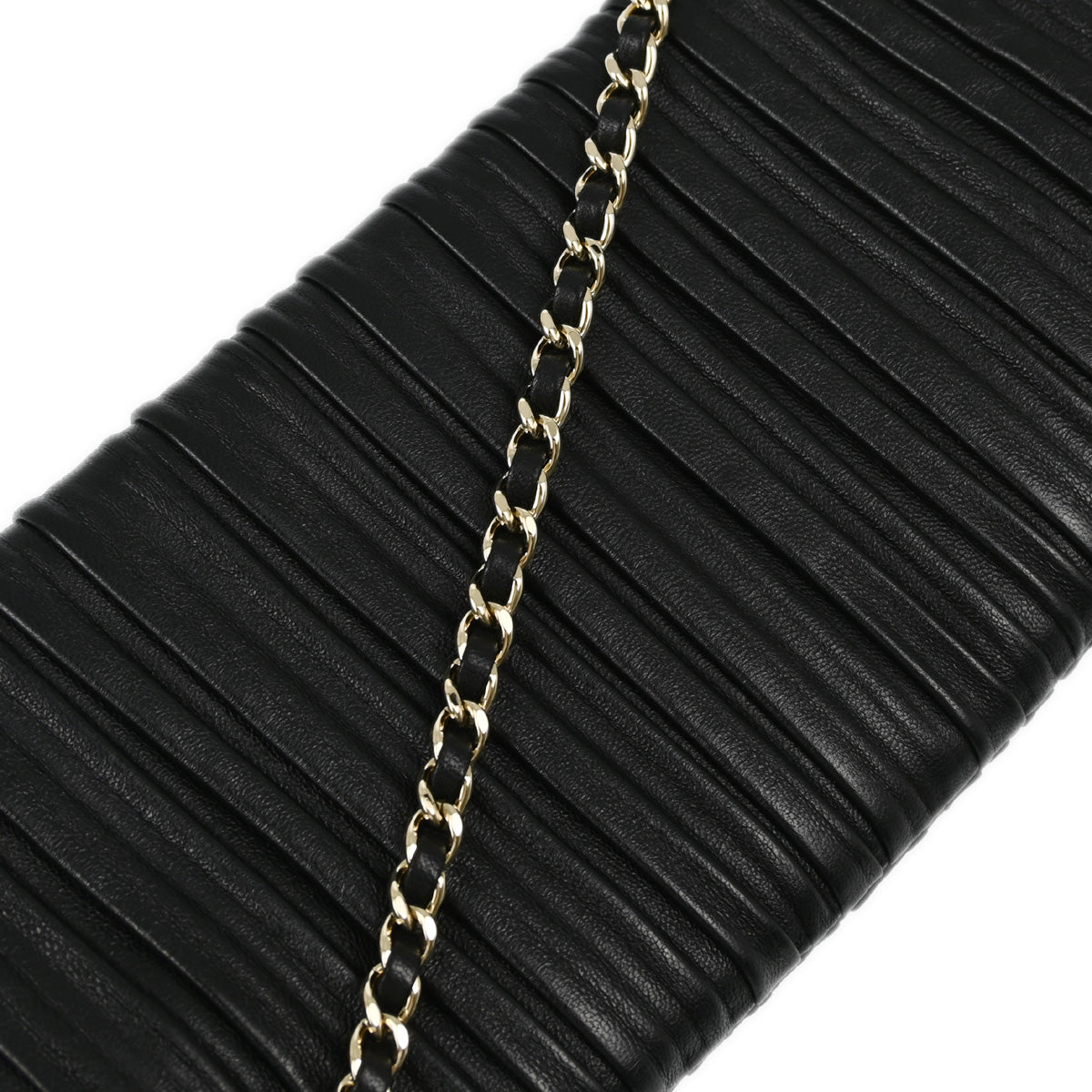 Chanel 2017 Black Lambskin Chain Handbag