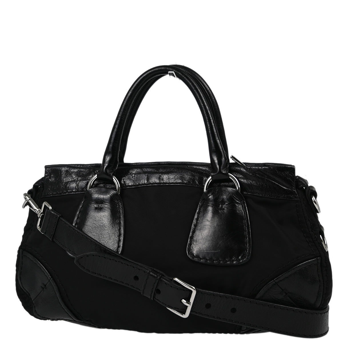 Prada Black Nylon 2way Shoulder Handbag