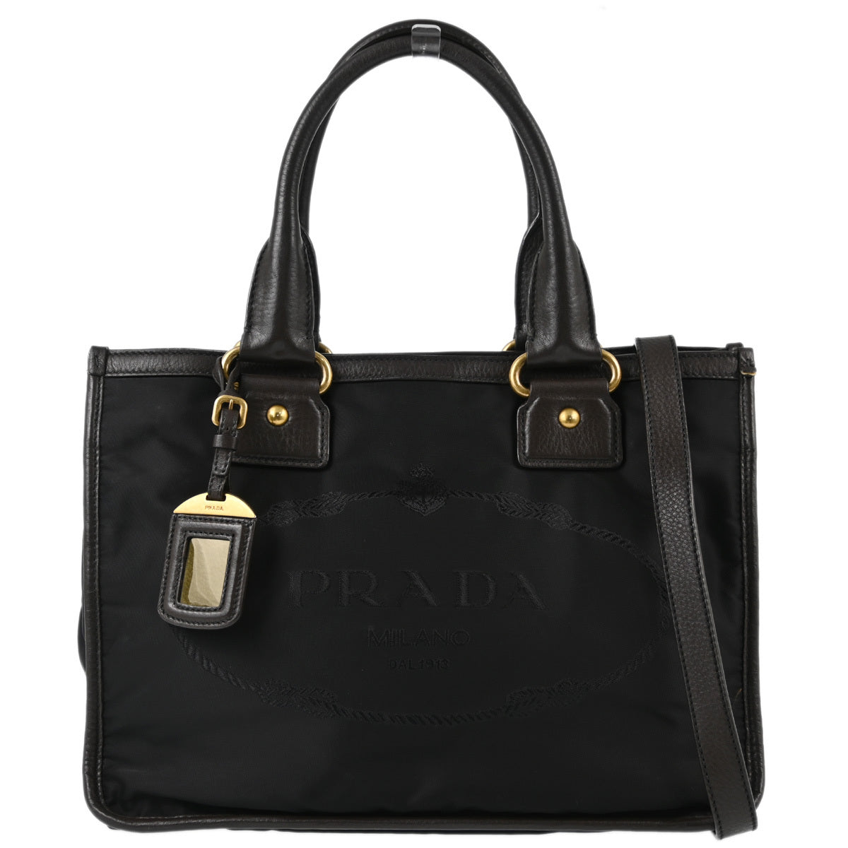 Prada Black Nylon 2way Shoulder Tote Handbag