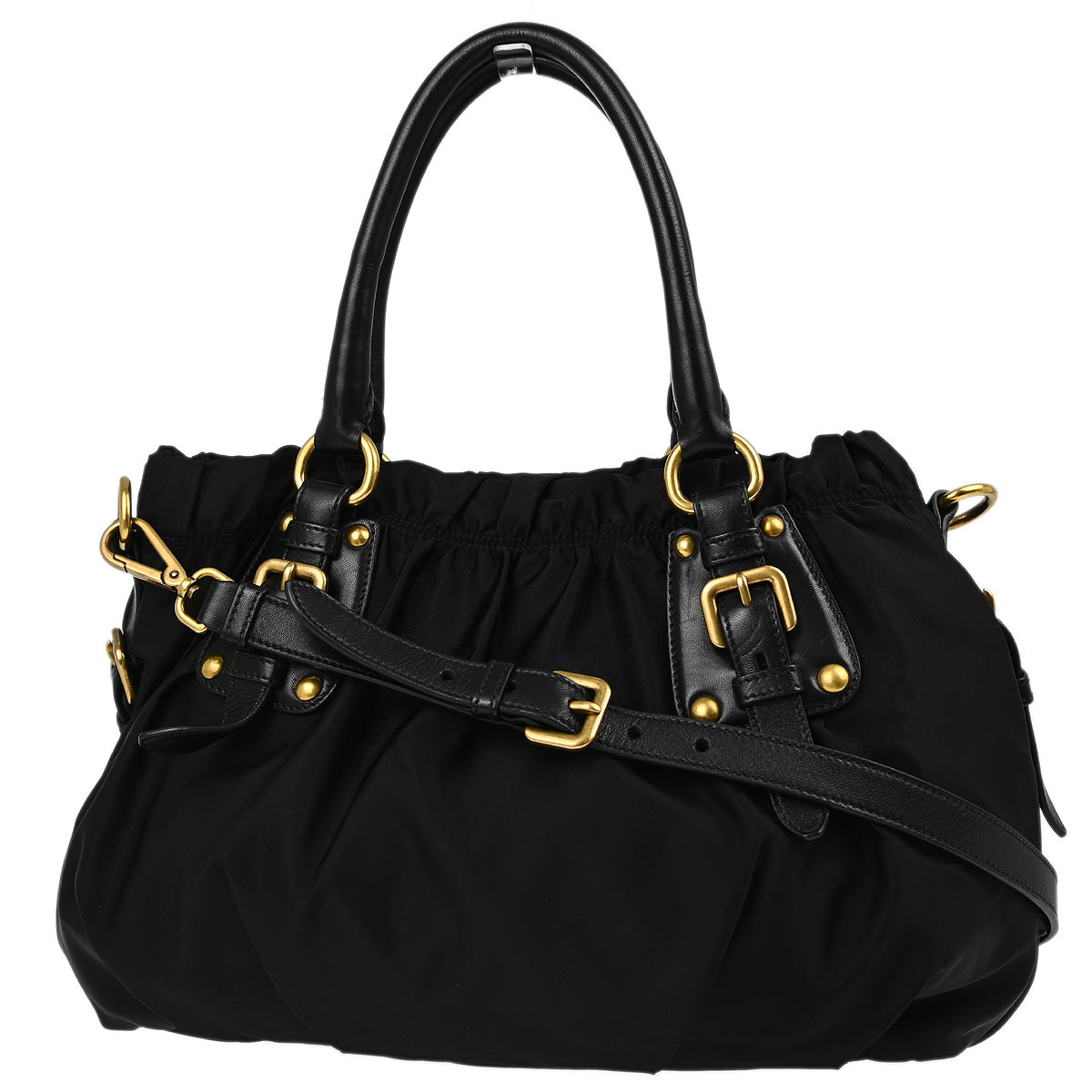 Prada Black Nylon 2way Tote Handbag