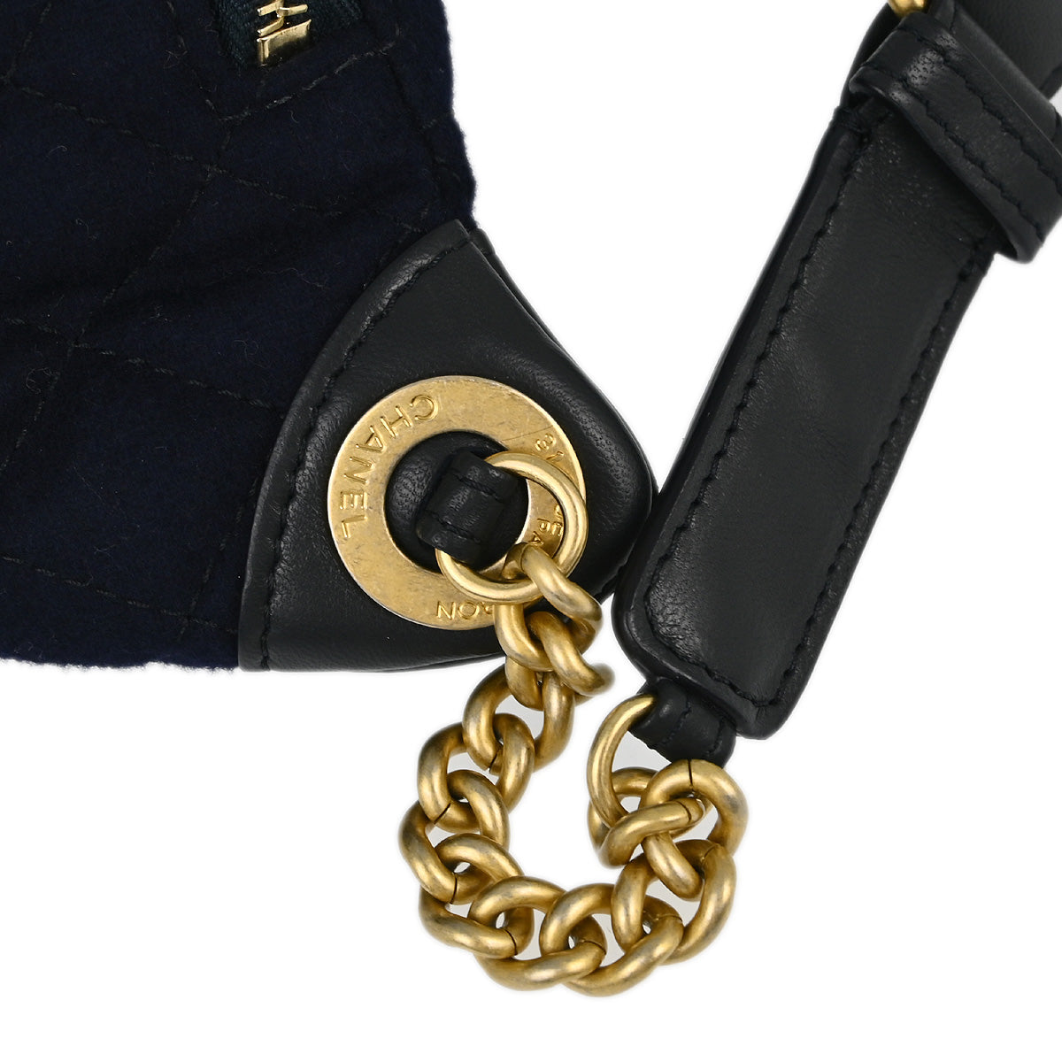 Chanel Navy Felt Lambskin Paris-Hamburg Waist Bum Bag