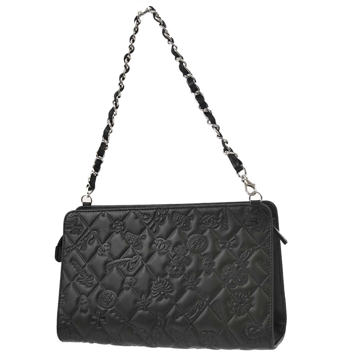 Chanel Black Lambskin Icon Chain Handbag