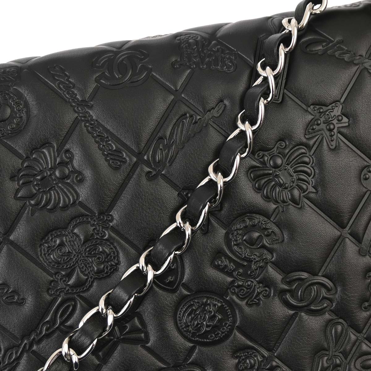 Chanel Black Lambskin Icon Chain Handbag