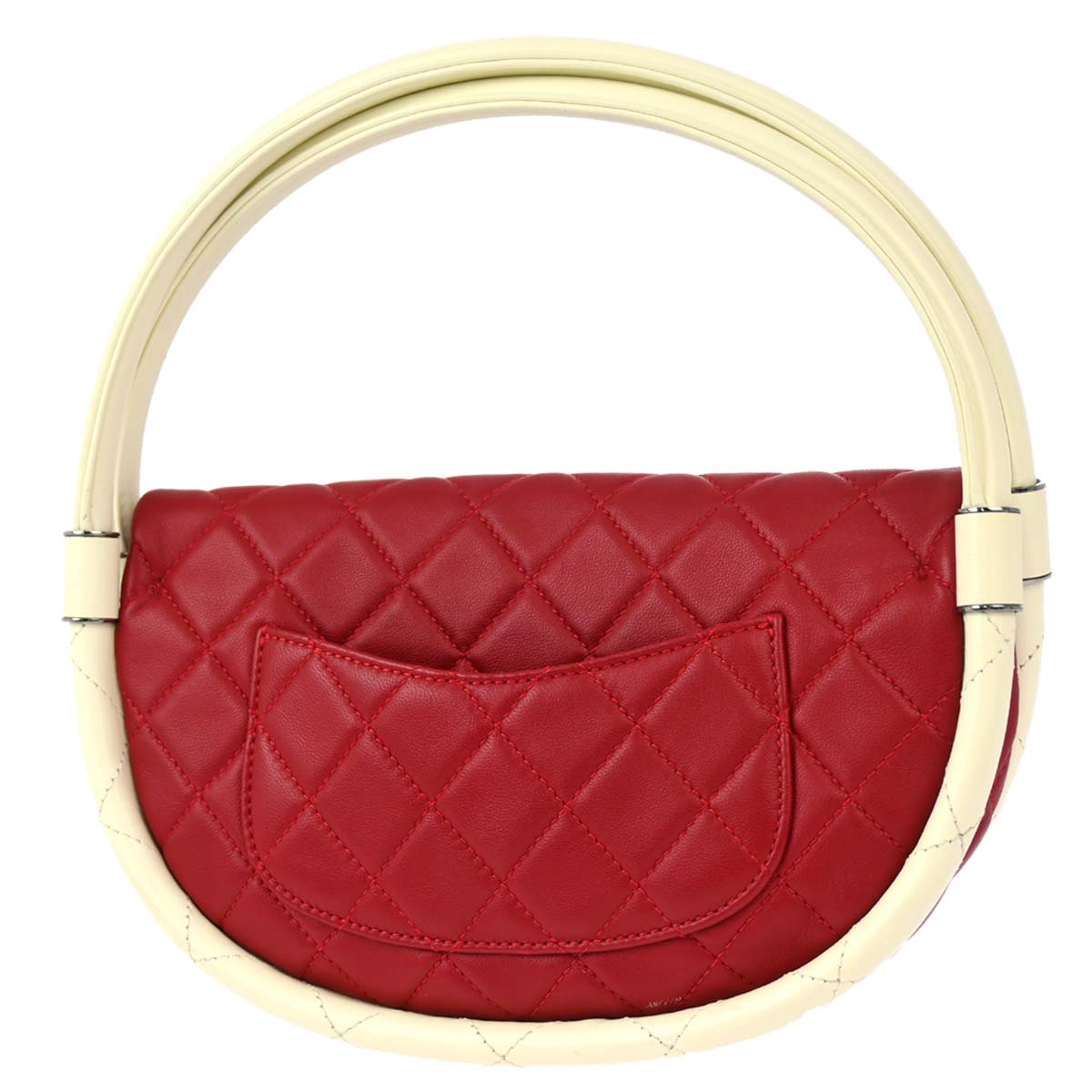 Chanel 2013-2014 Red Lambskin Hula Hoop Handbag