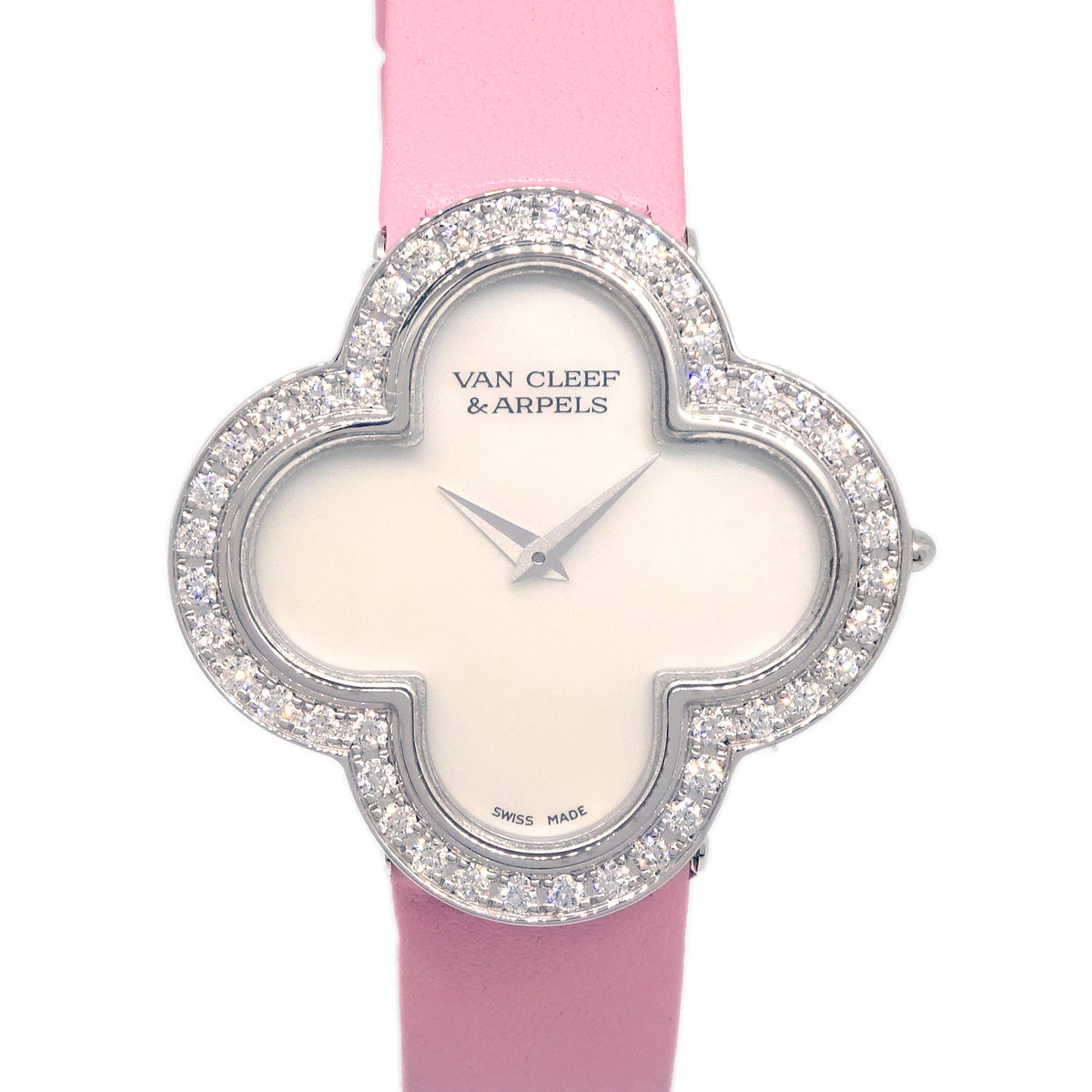 Van Cleef & Arpels Alhambra Ref.HH17353 Quartz Watch 18KWG Diamond Pink