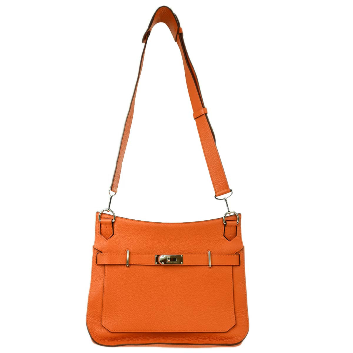 Hermes Orange Taurillon Clemence Jypsiere 34 Shoulder Bag