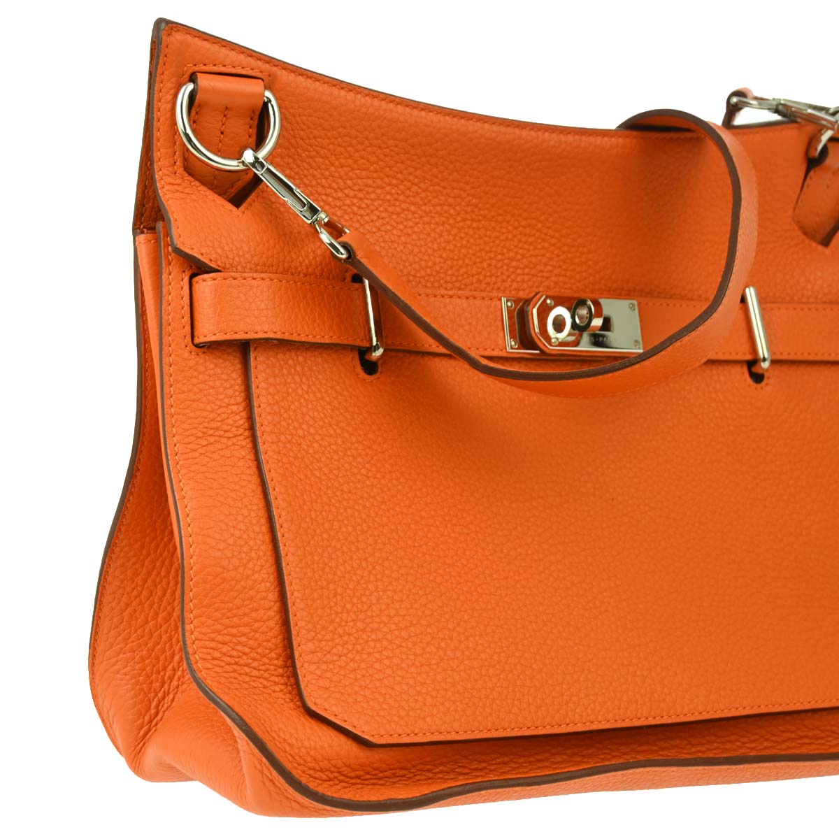 Hermes Orange Taurillon Clemence Jypsiere 34 Shoulder Bag