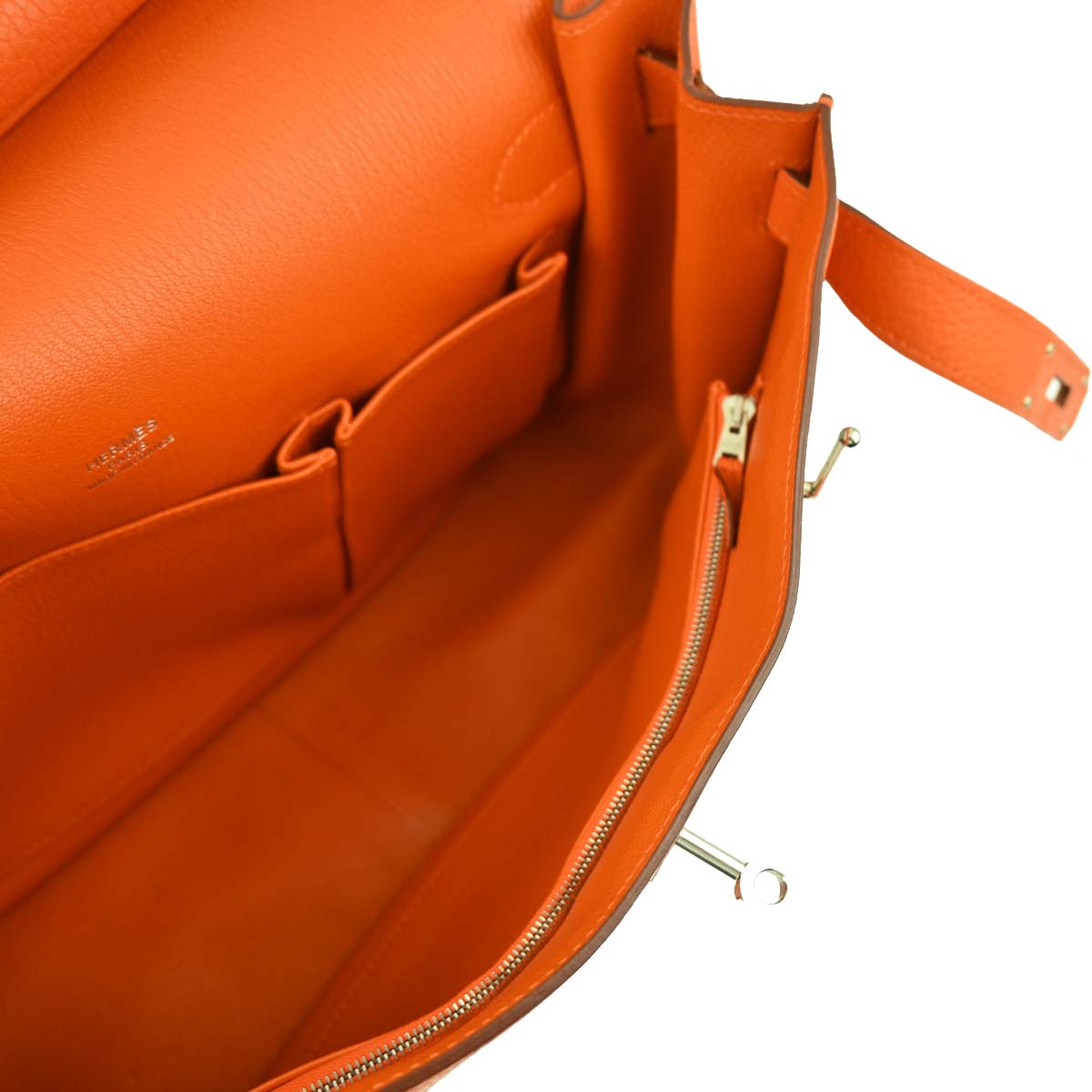 Hermes Orange Taurillon Clemence Jypsiere 34 Shoulder Bag