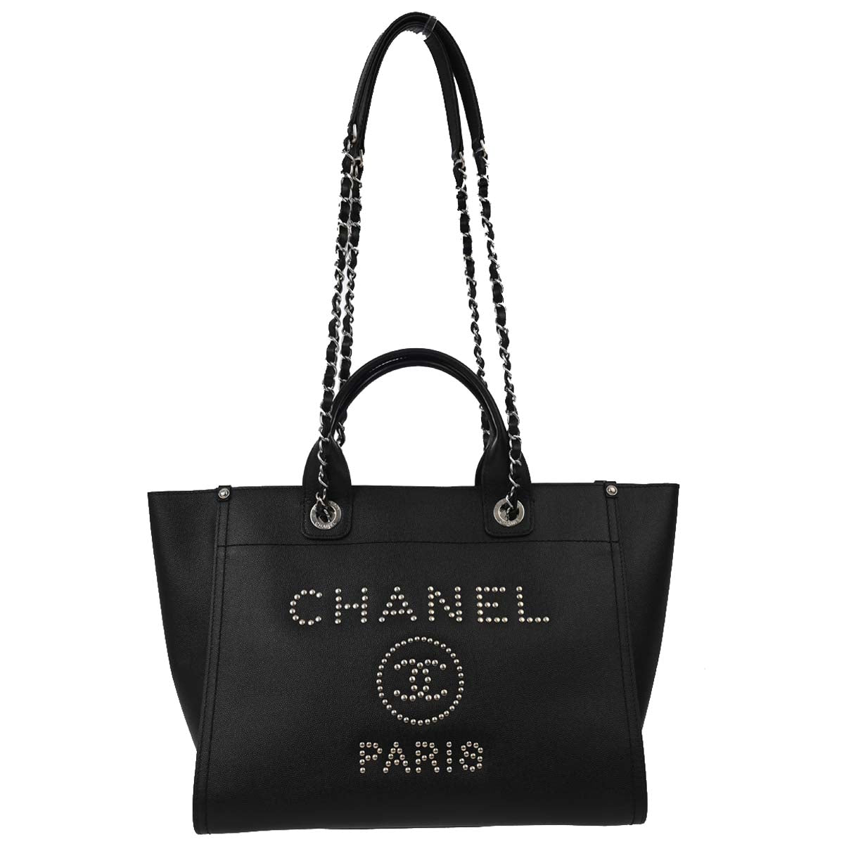 Chanel Black Caviar Small Deauville 2way Tote Shoulder Bag