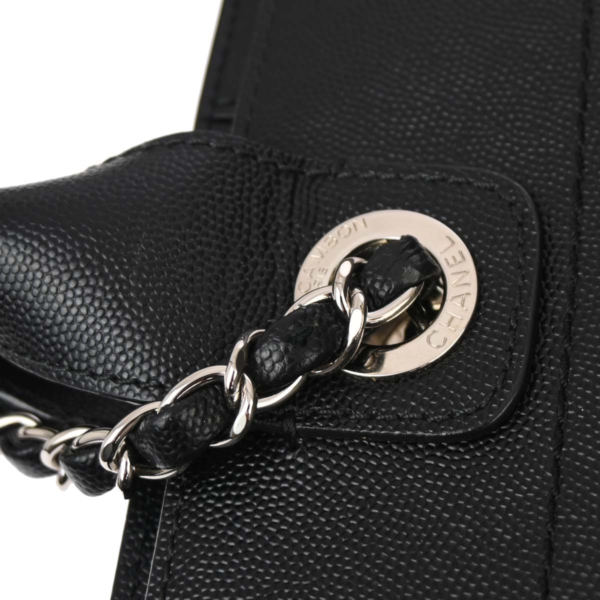 Chanel Black Caviar Small Deauville 2way Tote Shoulder Bag