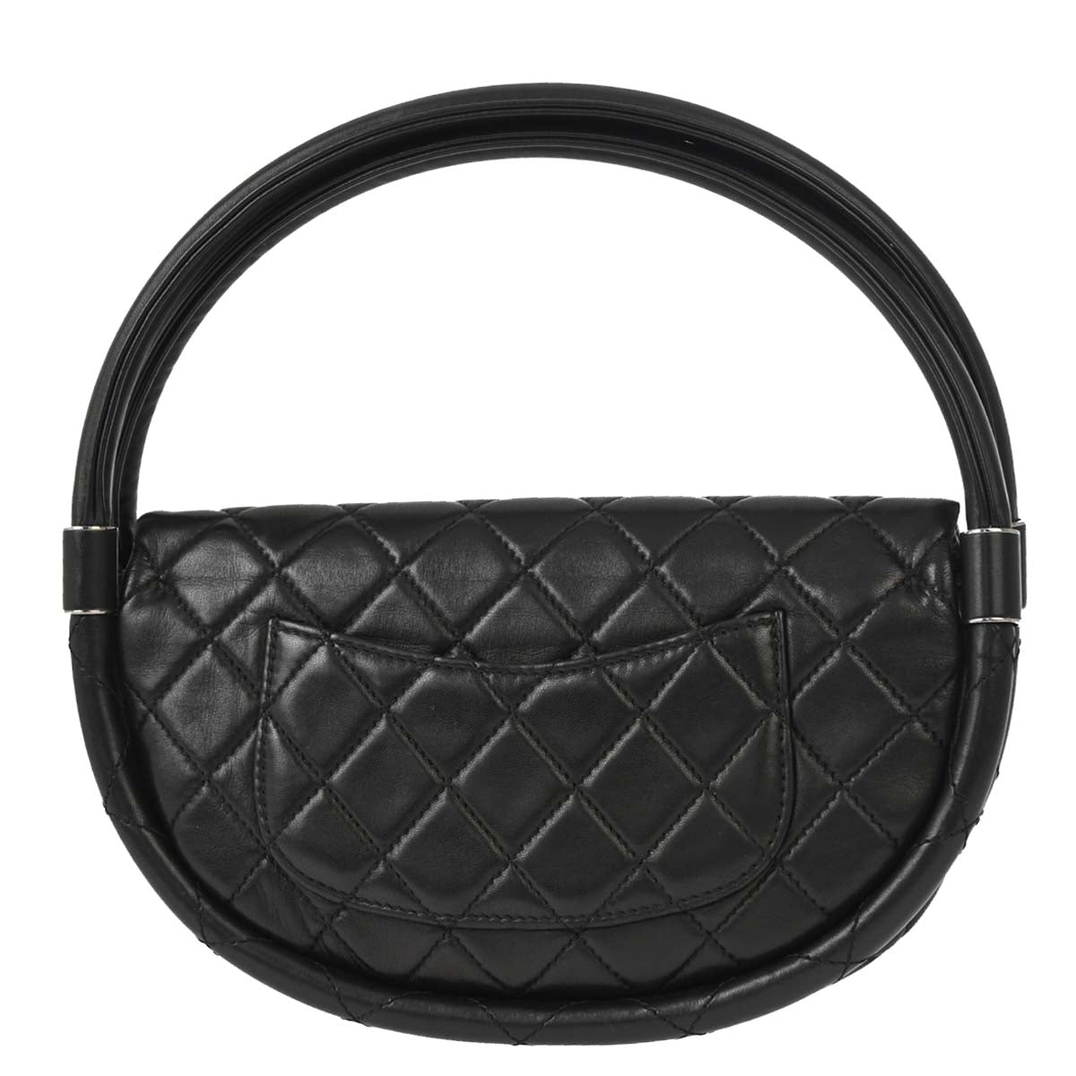 Chanel Black Lambskin Hula Hoop Handbag