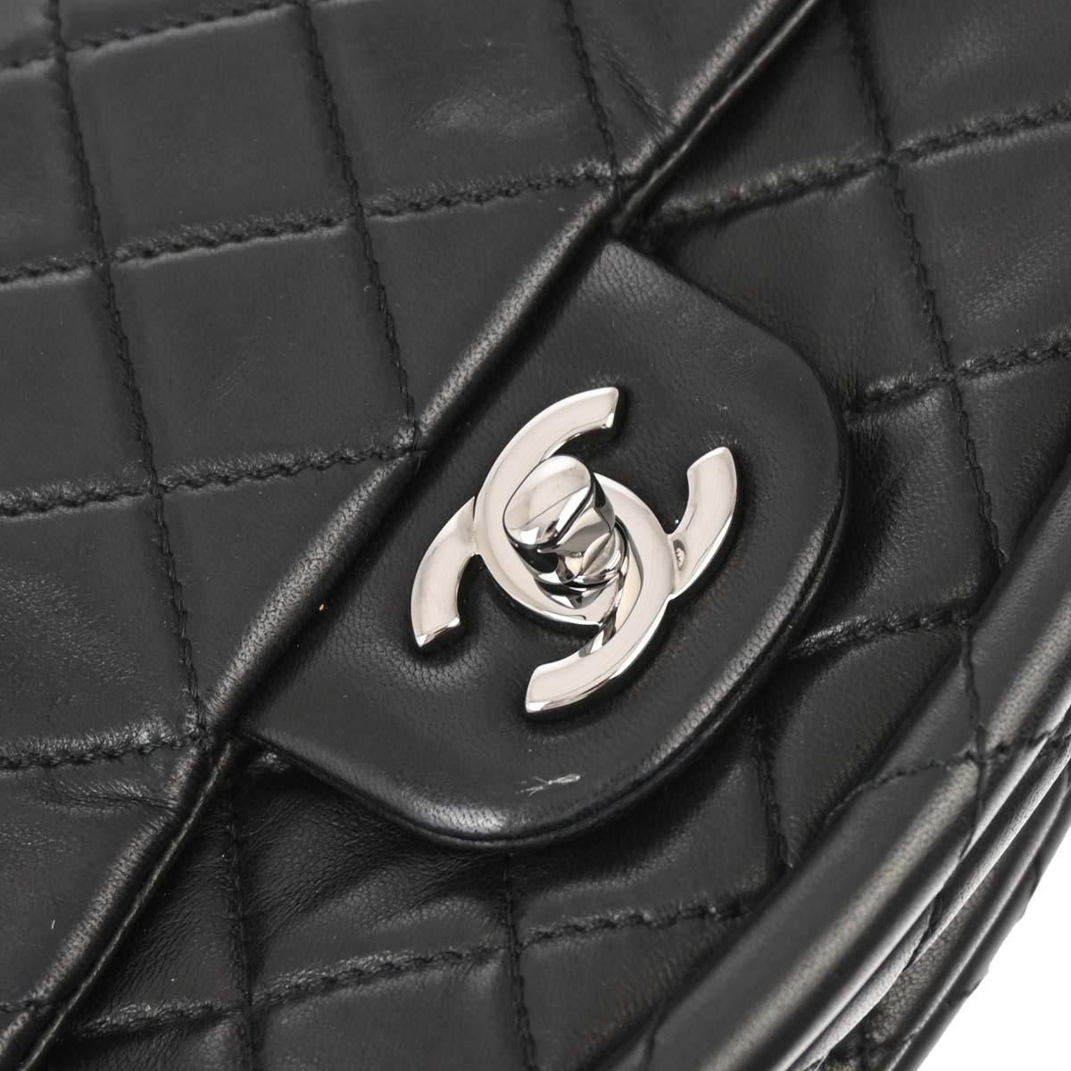 Chanel Black Lambskin Hula Hoop Handbag