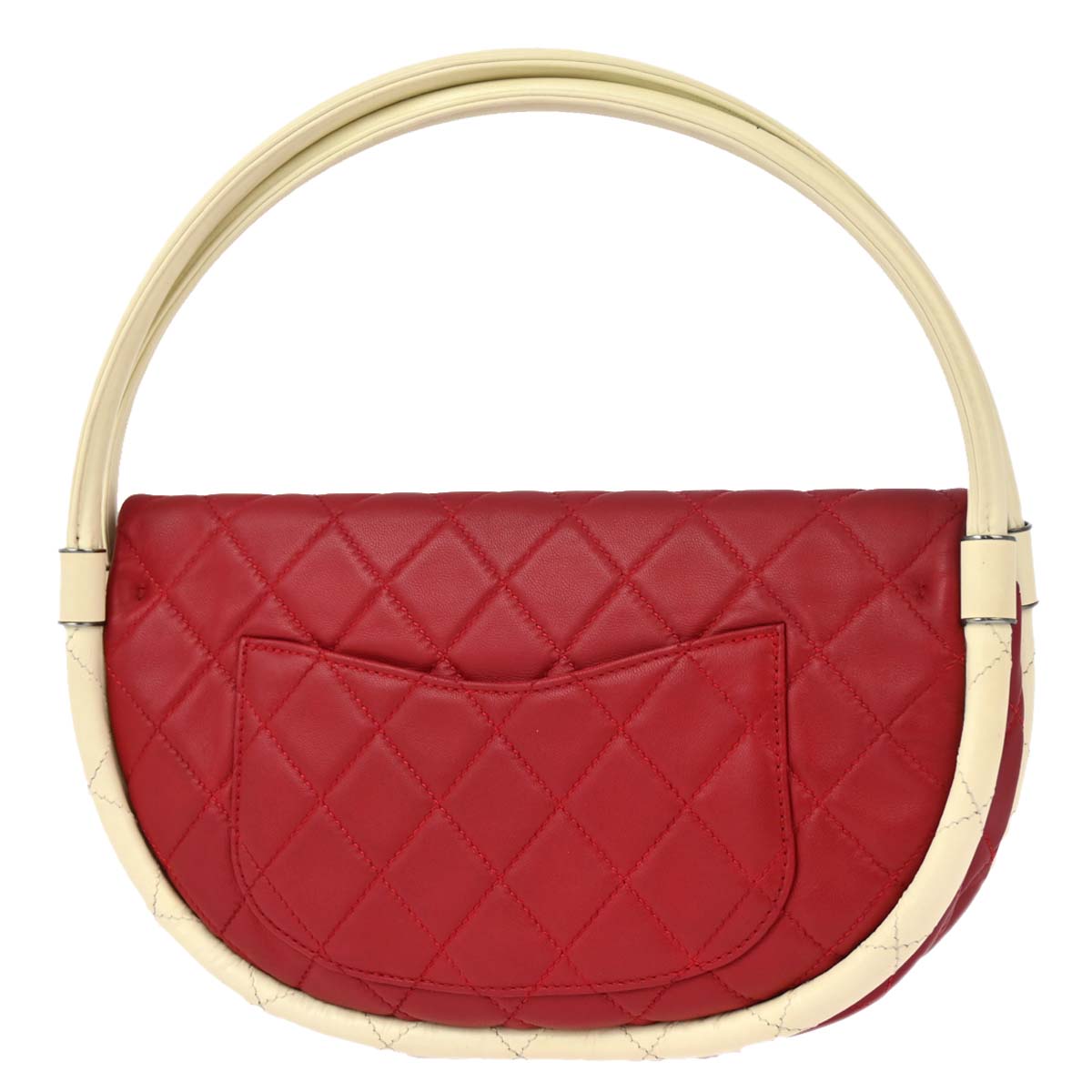 Chanel Red Lambskin Hula Hoop Handbag