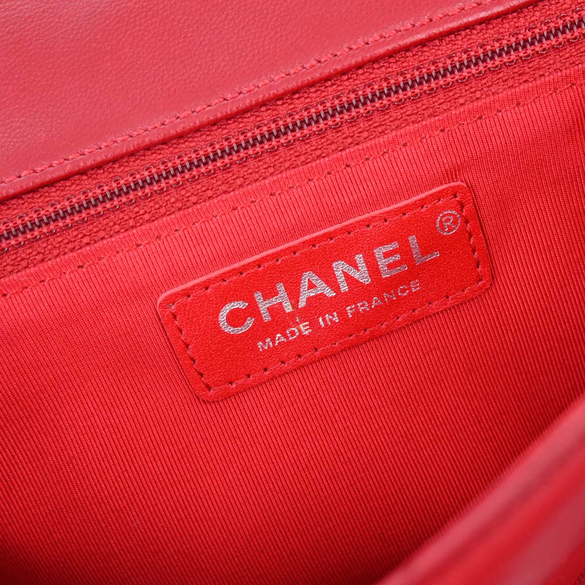 Chanel Red Lambskin Hula Hoop Handbag