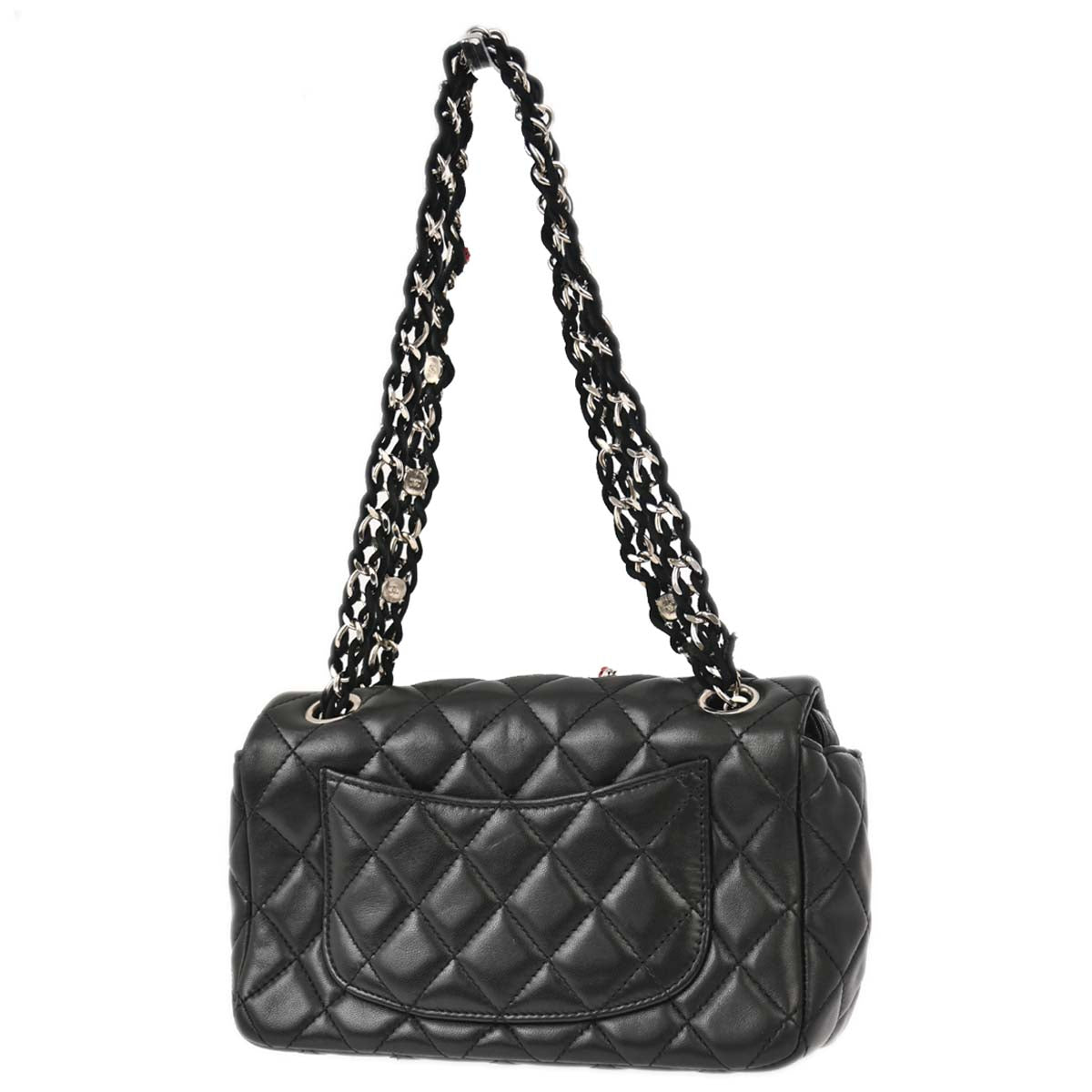 Chanel Black Lambskin Ladybug Single Flap Shoulder Bag