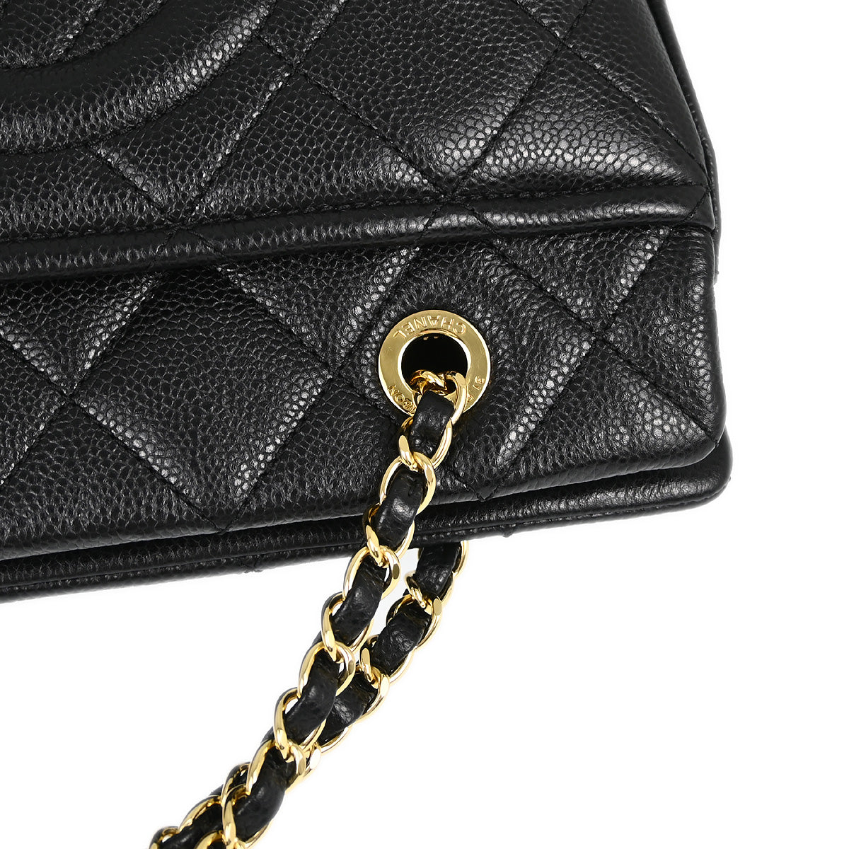 Chanel Black Caviar Chain Shoulder Tote Bag