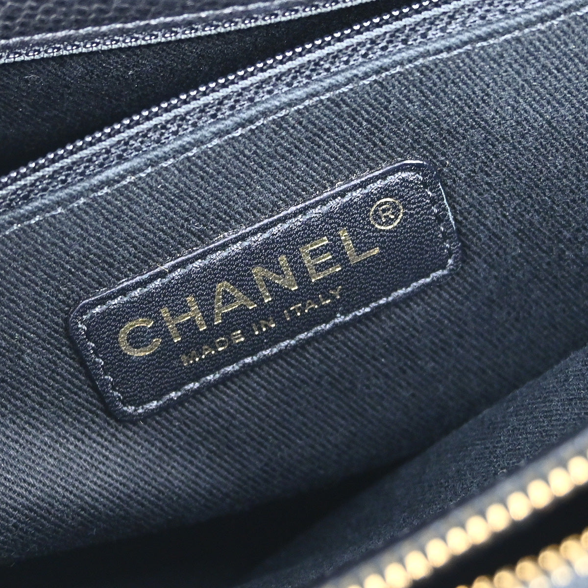 Chanel Black Caviar Chain Shoulder Tote Bag