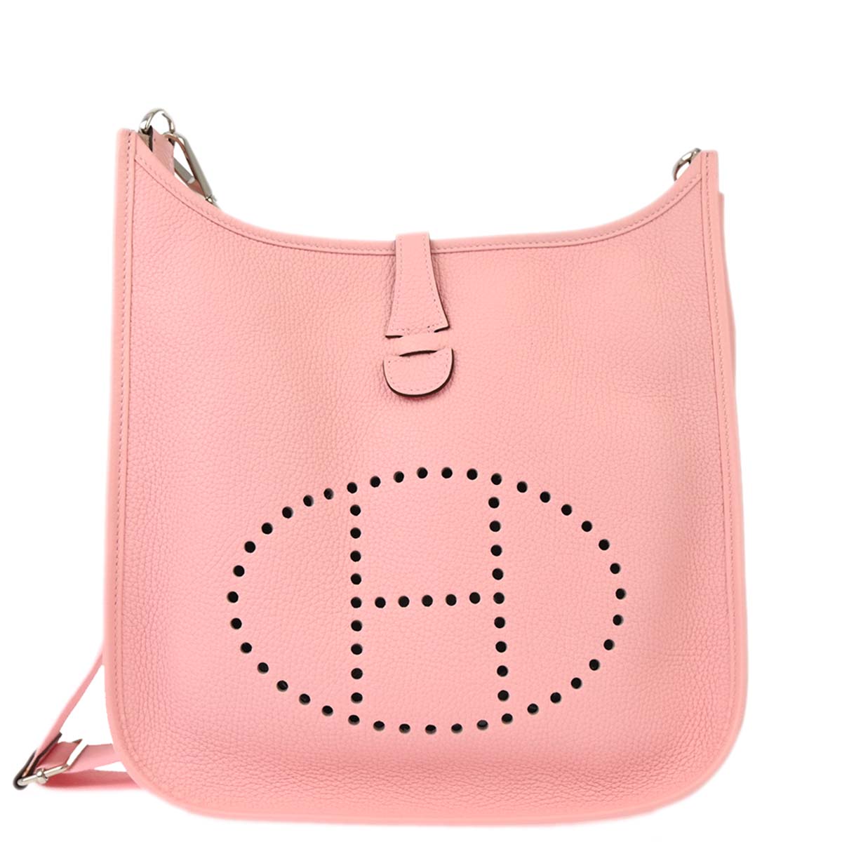 Hermes 2015 Rosesakura Taurillon Clemence Evelyne 3 PM Shoulder Bag