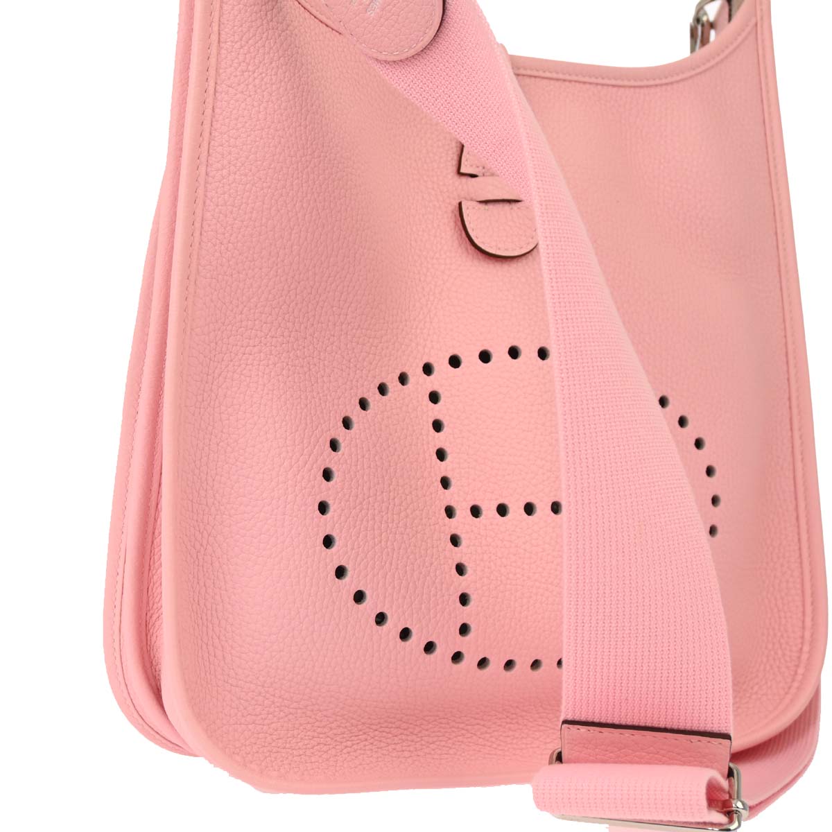 Hermes 2015 Rosesakura Taurillon Clemence Evelyne 3 PM Shoulder Bag